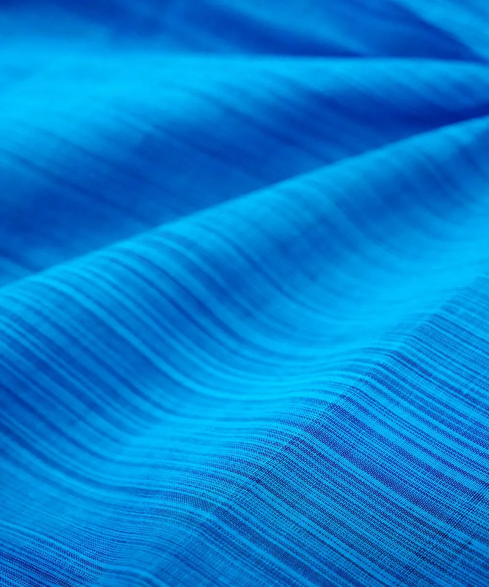 0.7m Blue handwoven cotton stripes mangalgiri fabric