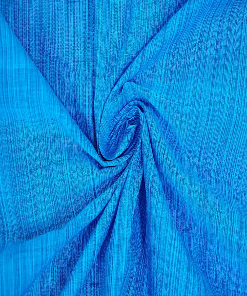 0.7m Blue handwoven cotton stripes mangalgiri fabric