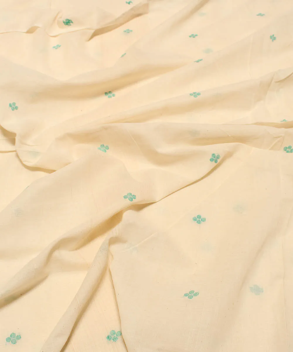 0.7m Cream handwoven muslin jamdani fabric