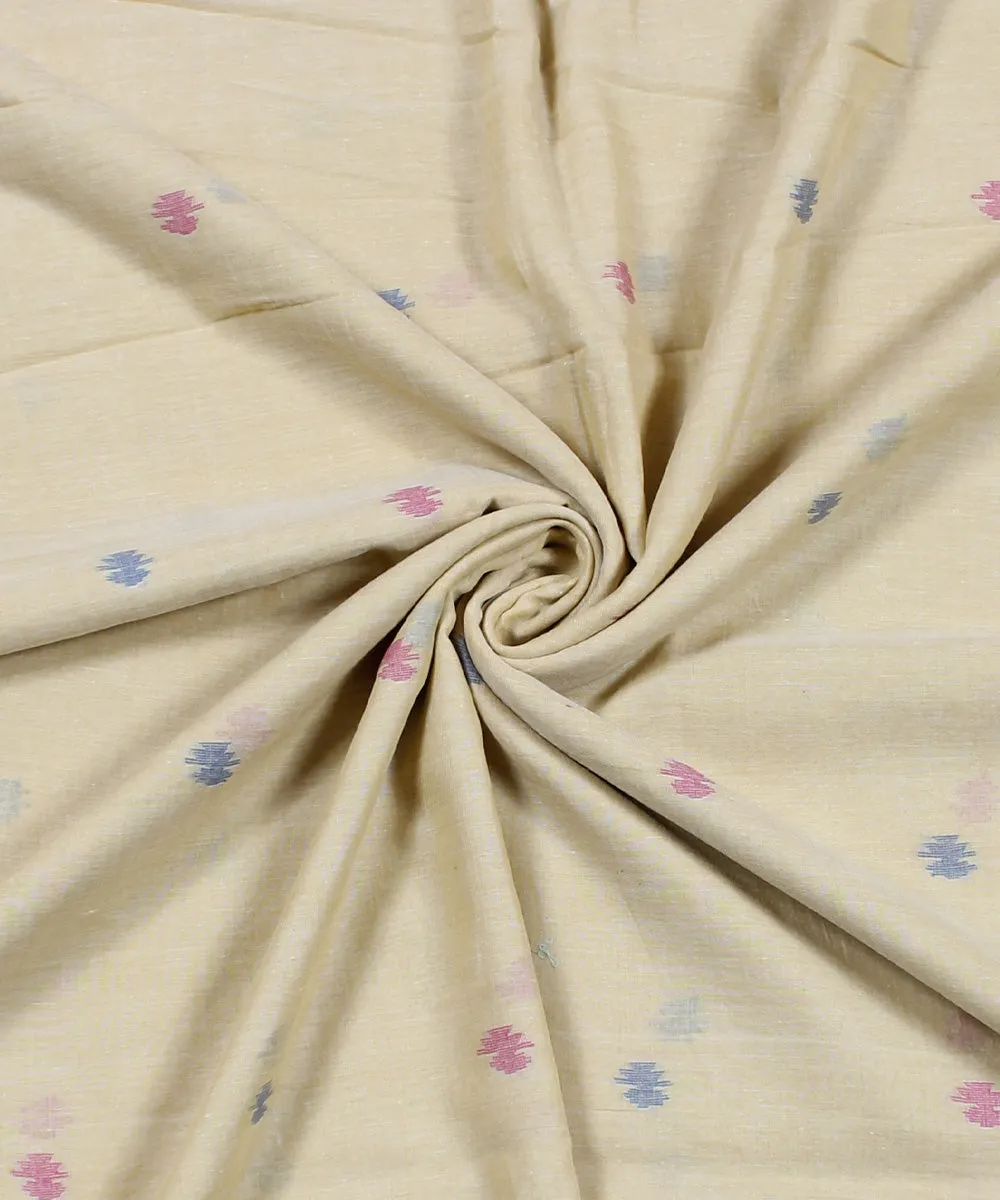 1.56m Cream handwoven cotton jamdani fabric