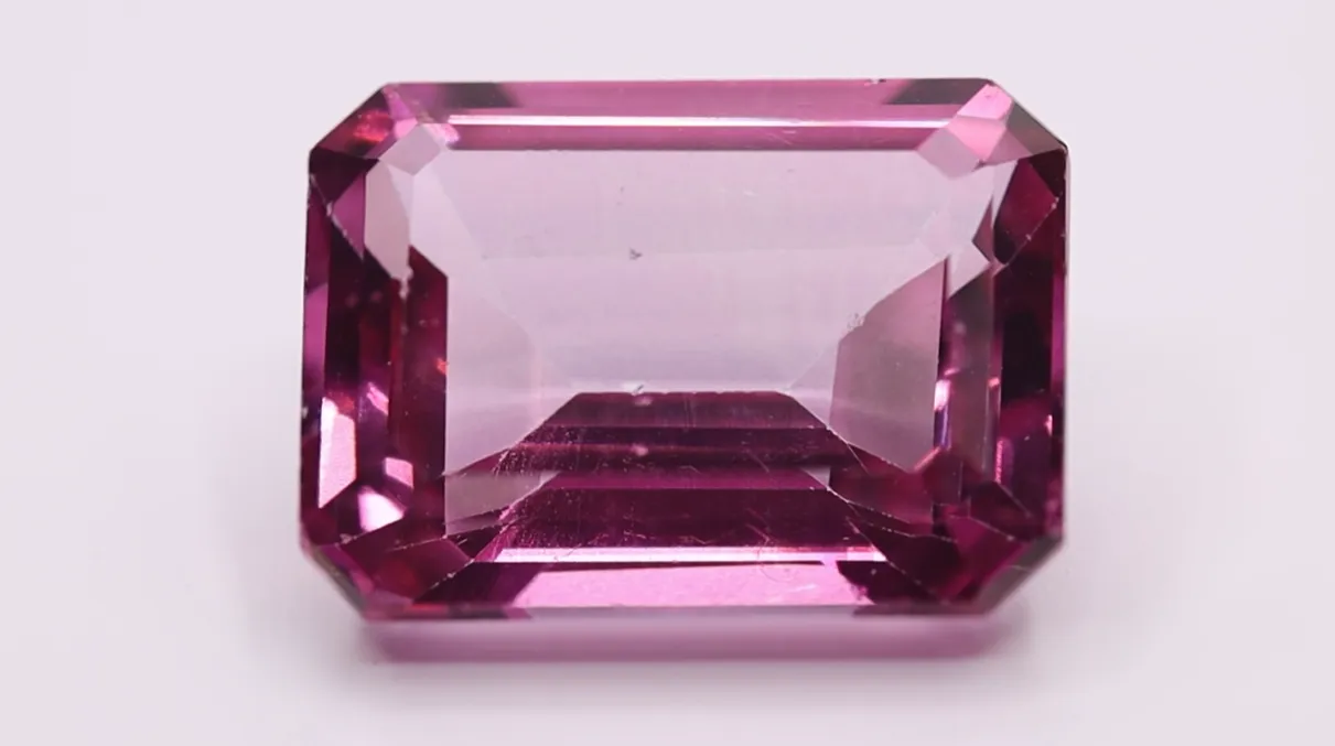 16.13 x 12.07 Emerald Cut Pink Topaz