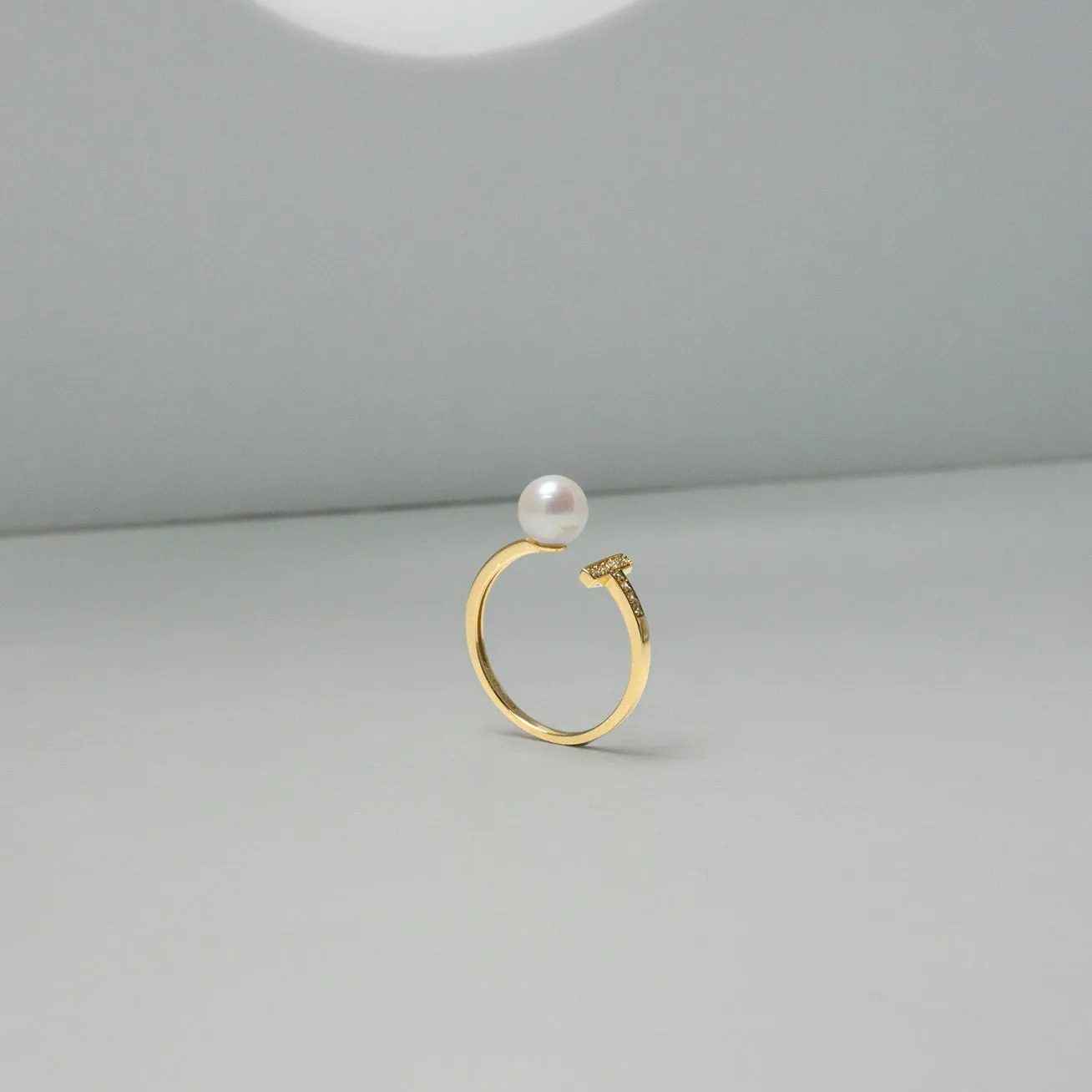 18k Diamond Akoya Pearl Ring KR00086