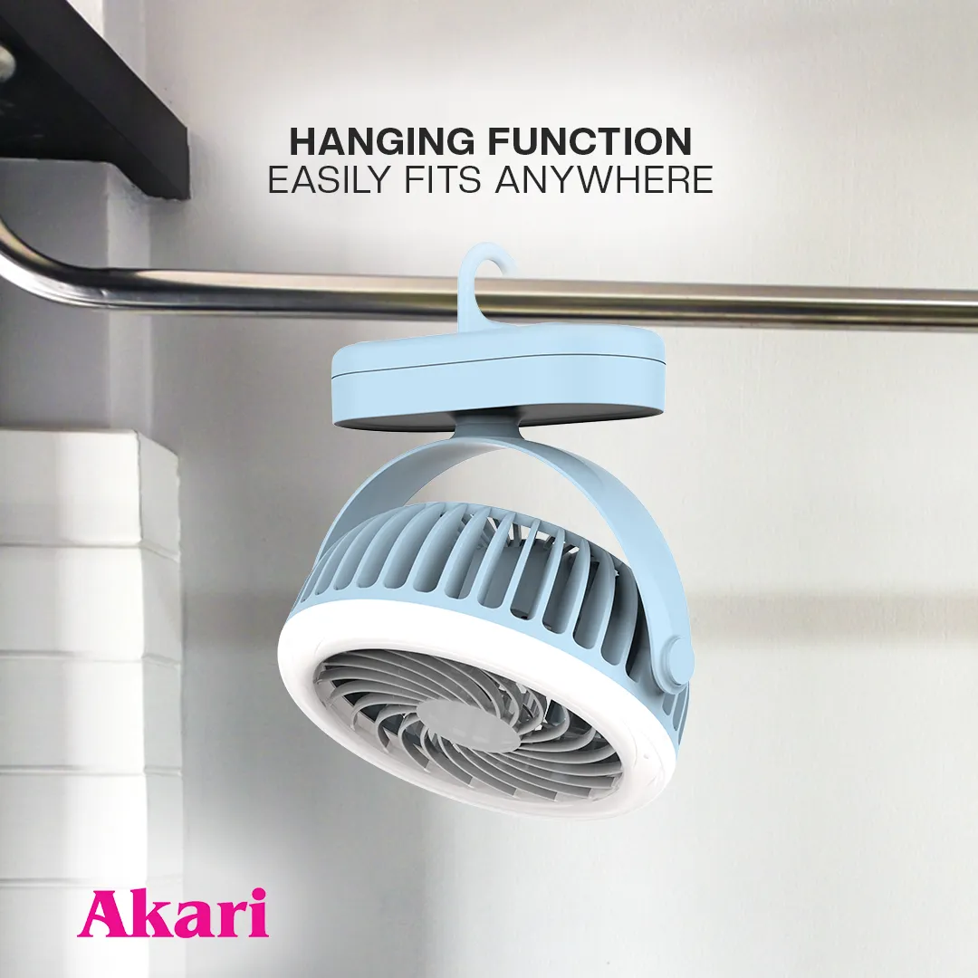 Akari B1T1 :  5 Rechargeable Fan w/ Ring Light (AJF-5024)