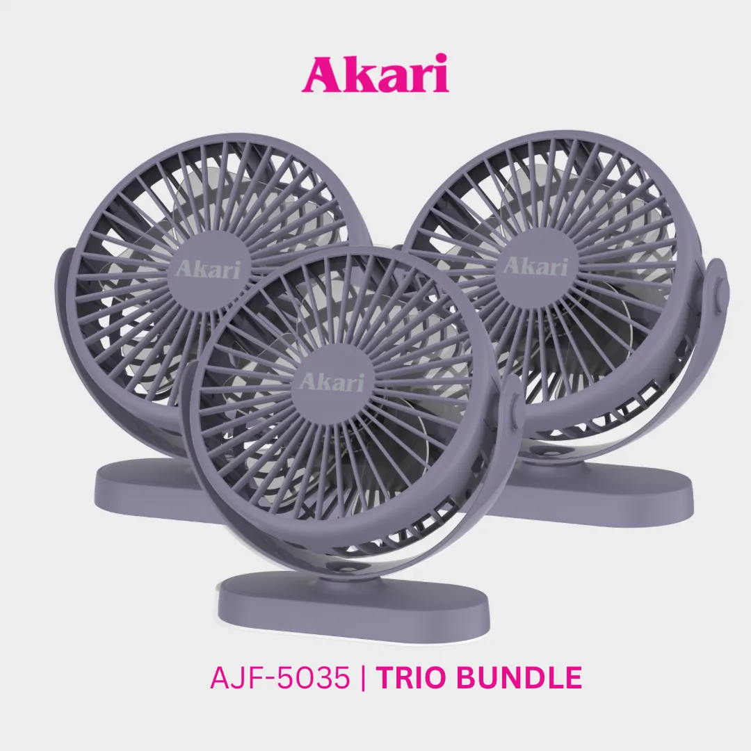 Akari Trio Bundle -  5 Rechargeable Compact Fan (AJF-5035)