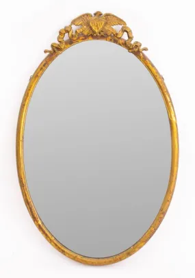 American Chased Gilt Metal Medaillon Mirror