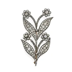 Antique Diamond Flower Brooch