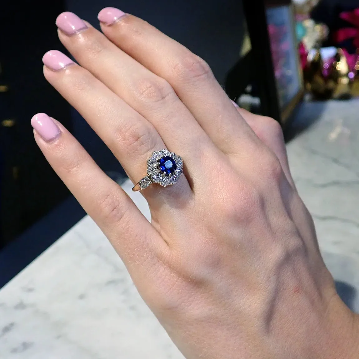 Antique Sapphire and Diamond Ring