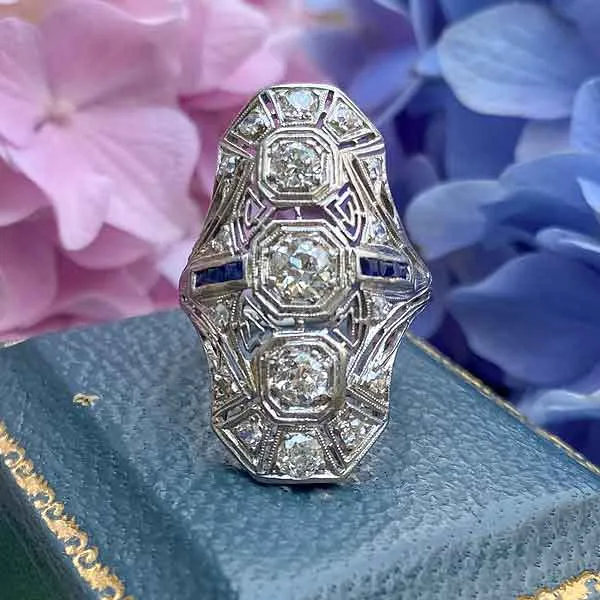 Art Deco Diamond Dinner Ring