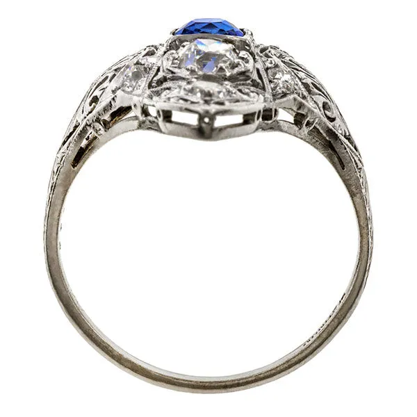 Art Deco Sapphire & Diamond Dinner Ring