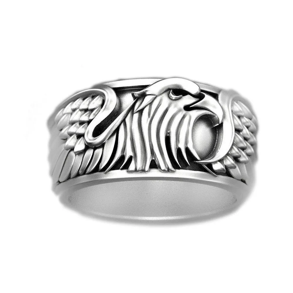 Bald Eagle , Bird of Prey, Silver 925 Ring