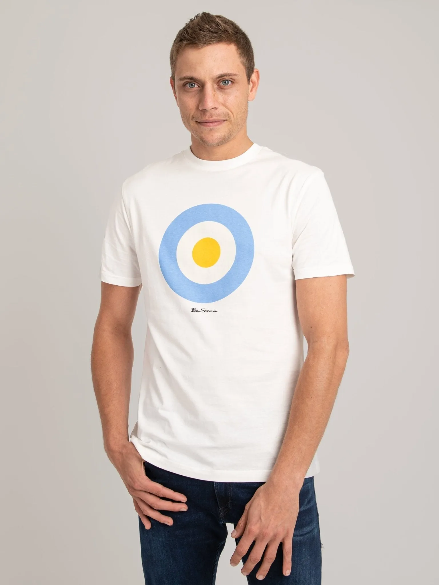 Ben Sherman W47812 Target T-Shirt Ivory/Blue