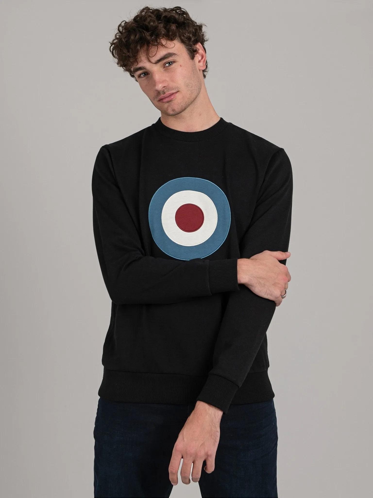 Ben Sherman Wbsc05 Mens Target Crew Sweater Black