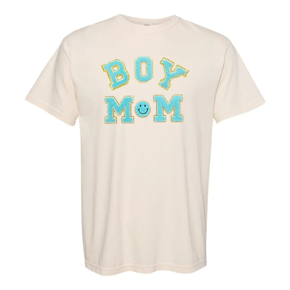 Boy Mom Letter Patch T-Shirt