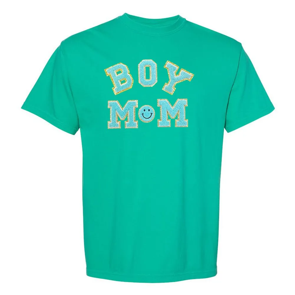 Boy Mom Letter Patch T-Shirt