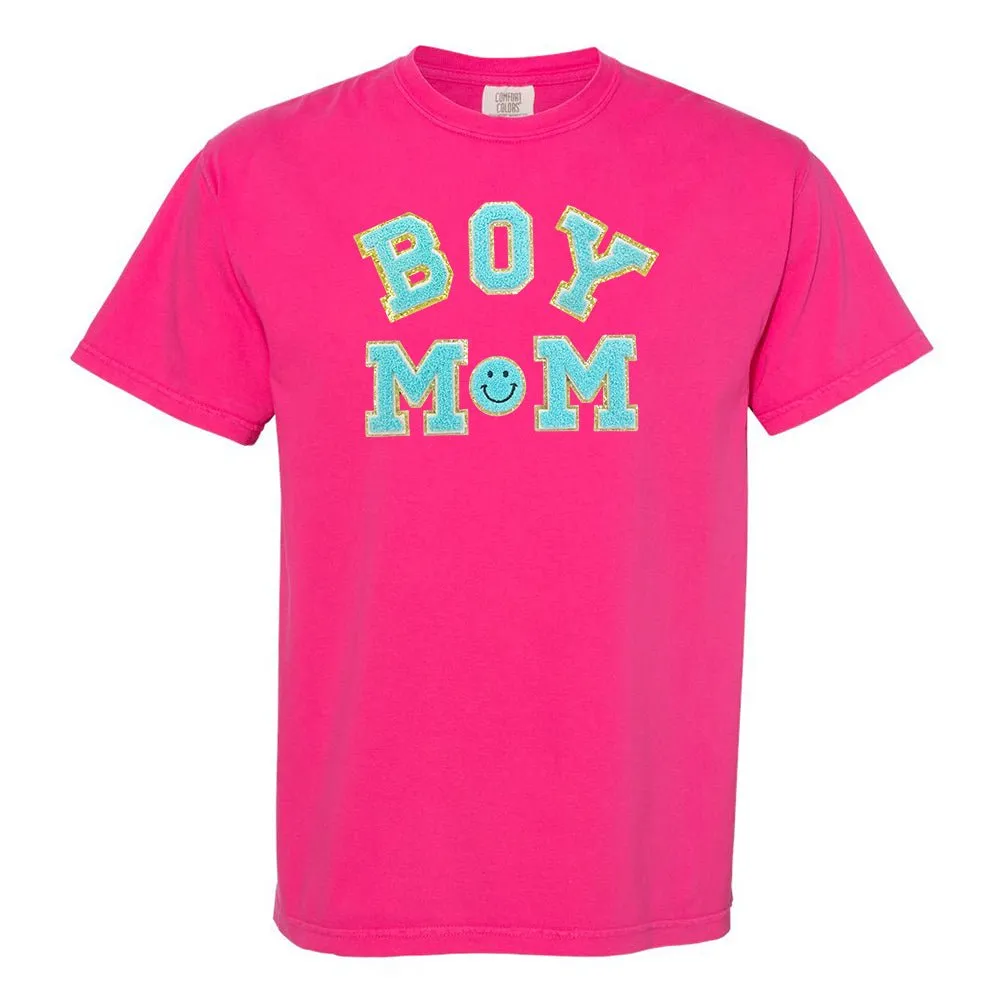 Boy Mom Letter Patch T-Shirt