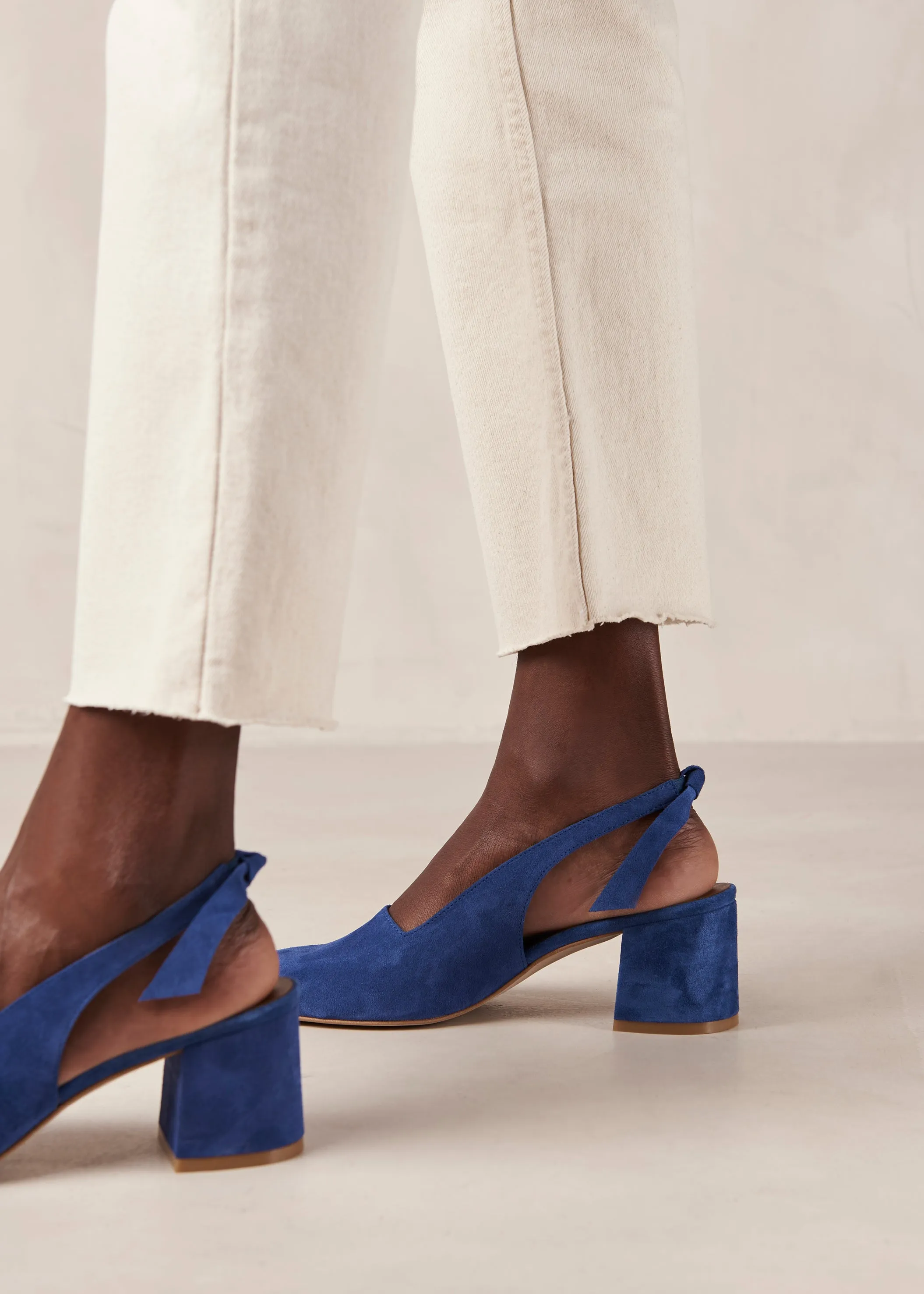 Charlotte Blue Leather Pumps