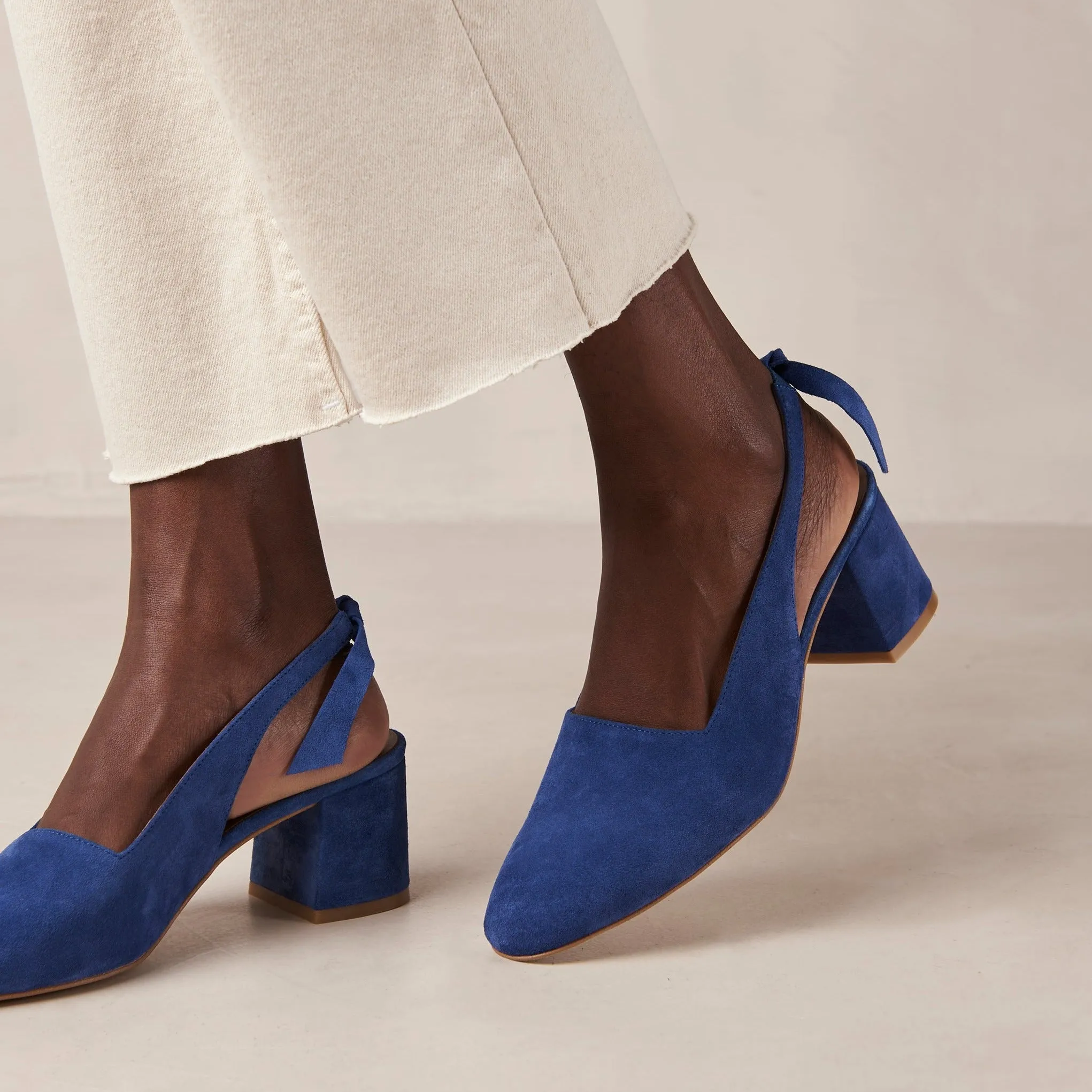 Charlotte Blue Leather Pumps