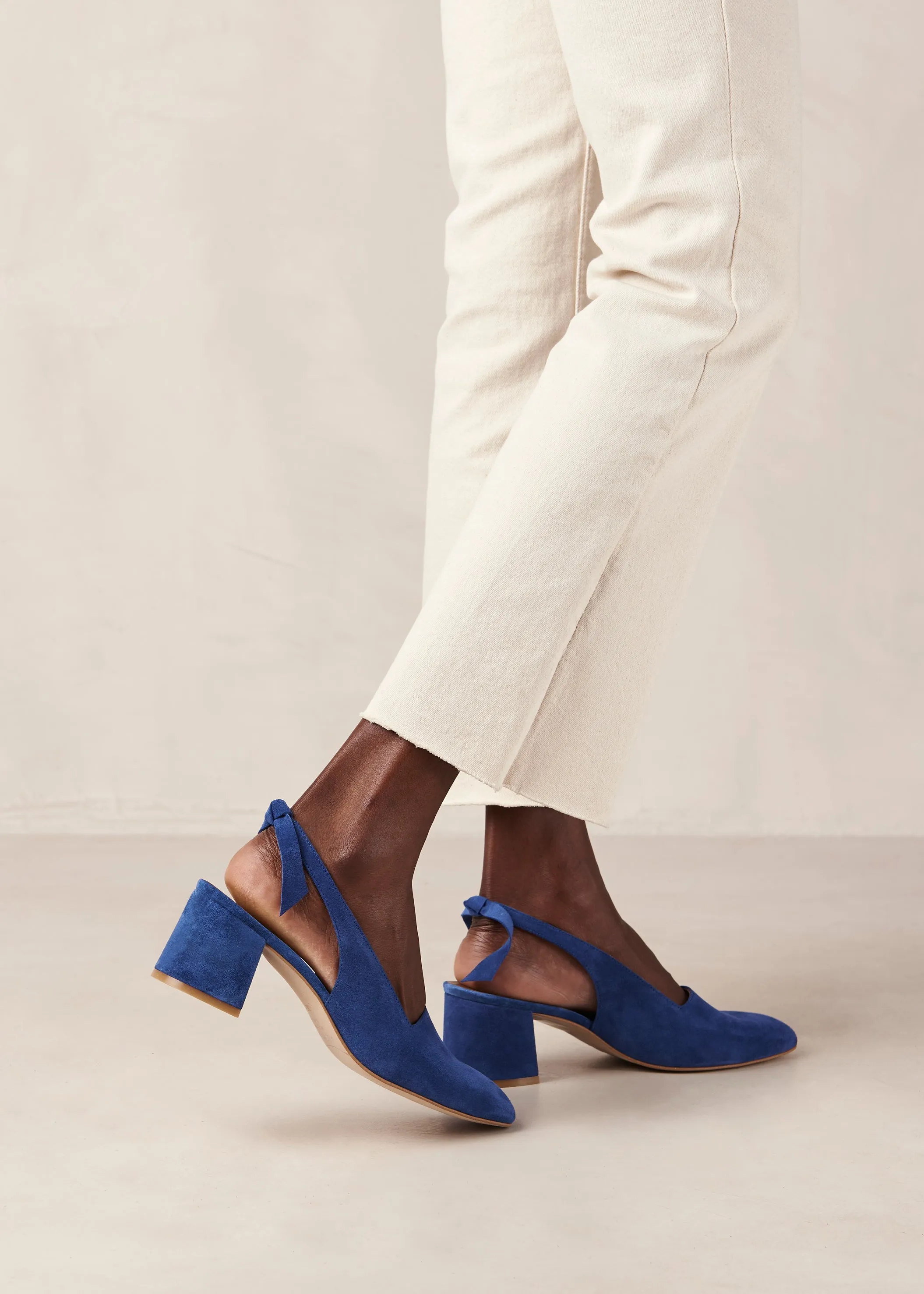 Charlotte Blue Leather Pumps