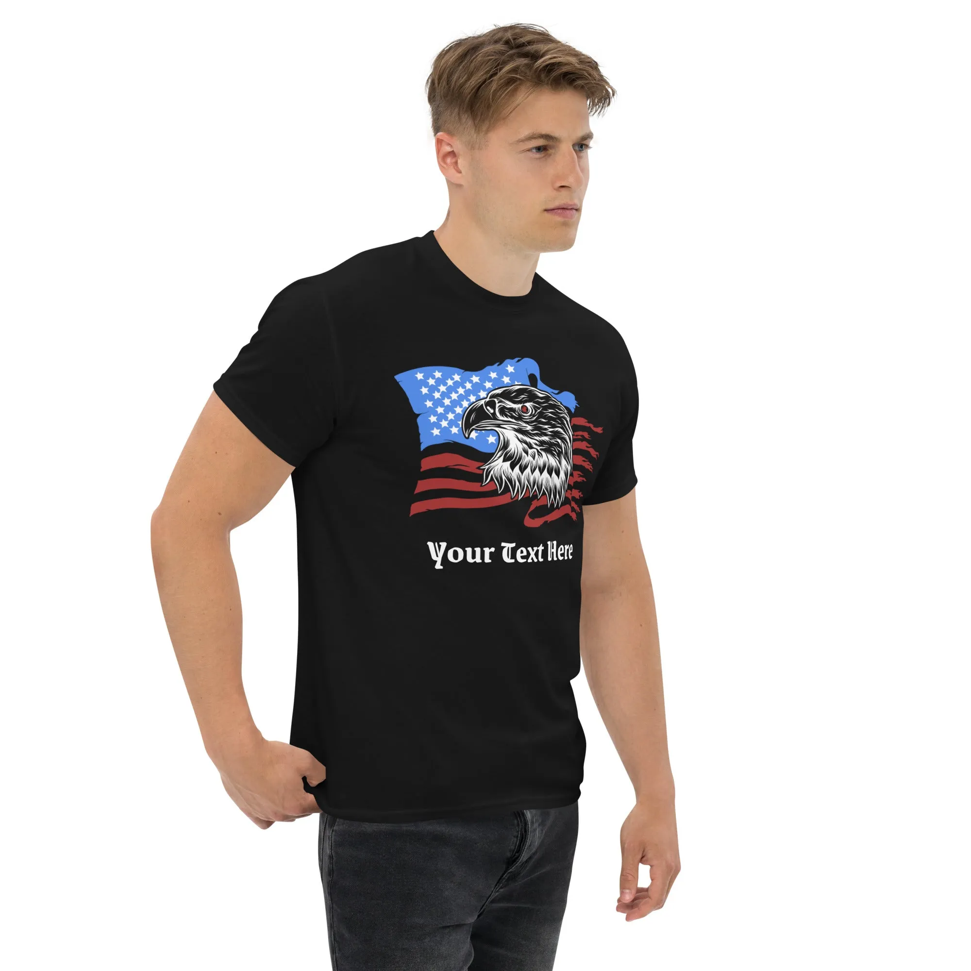 Customizable Tshirt With American Eagle Flag