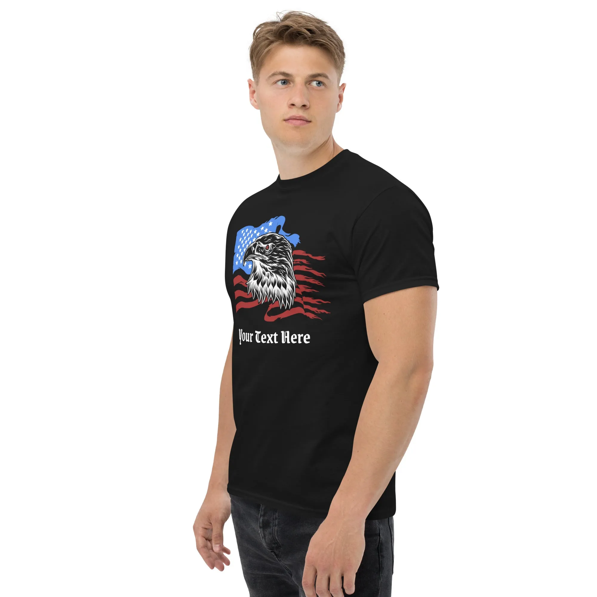 Customizable Tshirt With American Eagle Flag