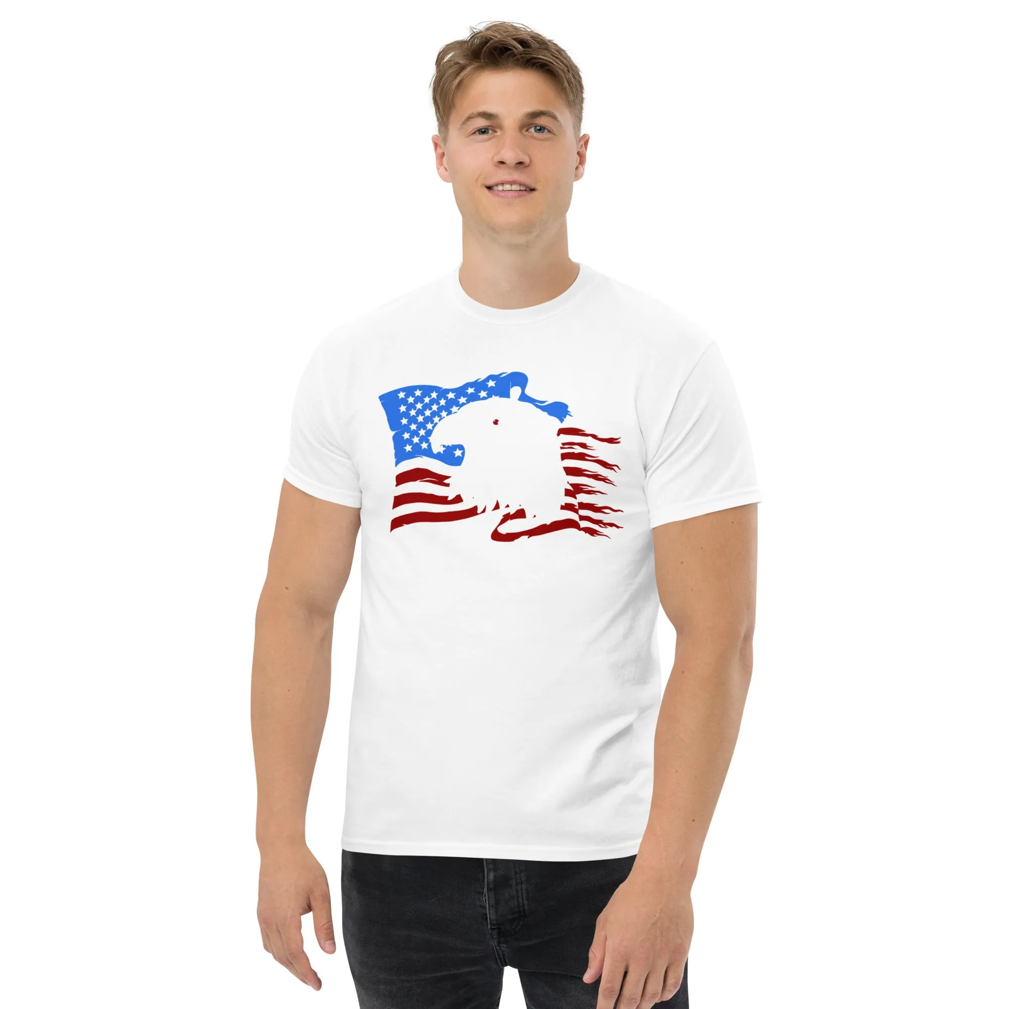 Customizable Tshirt With American Eagle Flag