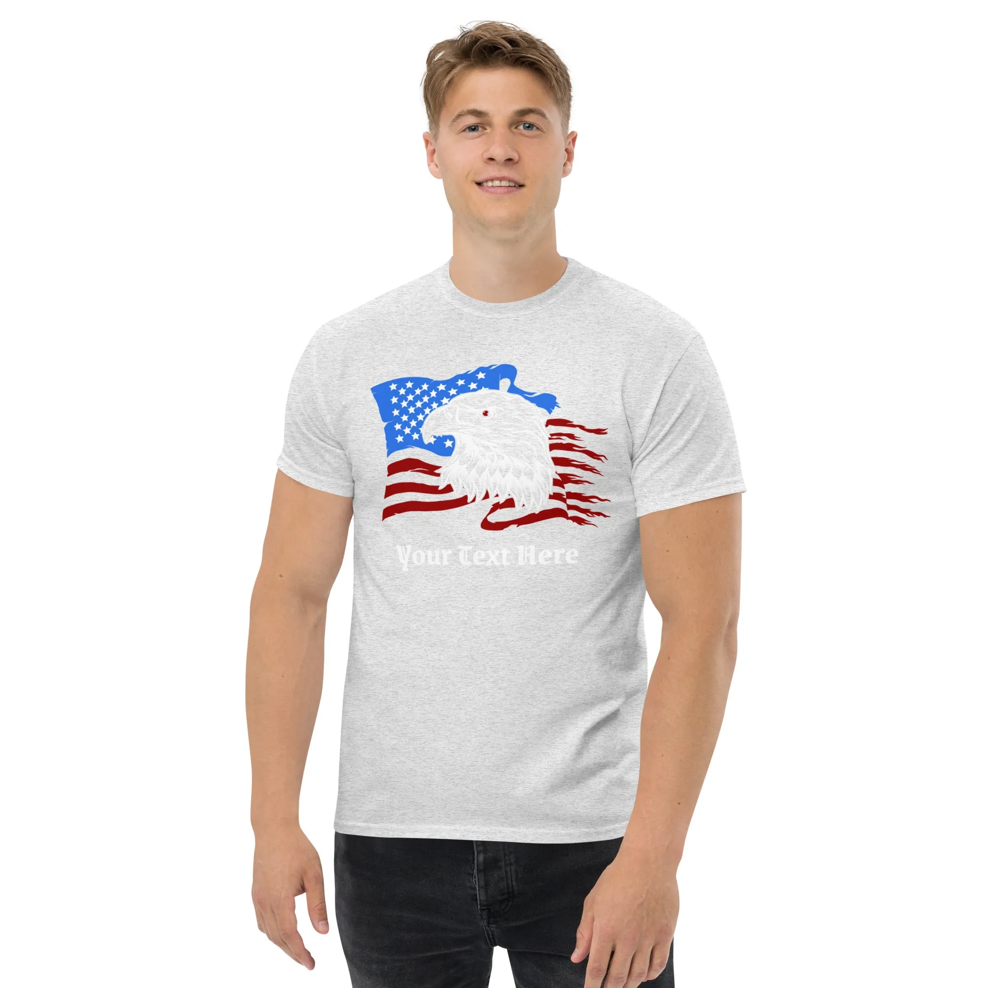 Customizable Tshirt With American Eagle Flag