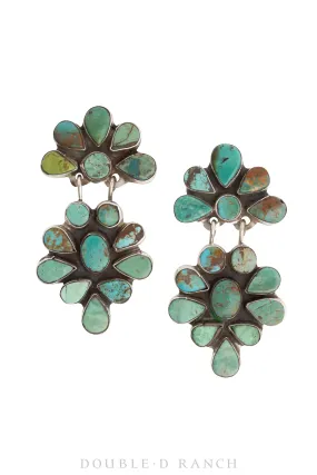 Earrings, Oscar Betz, Triangle, Turquoise, Hallmark, 512T1