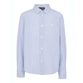 Emporio Armani Boys Blue Striped Dress Shirt_3R4C09-4N7SZ