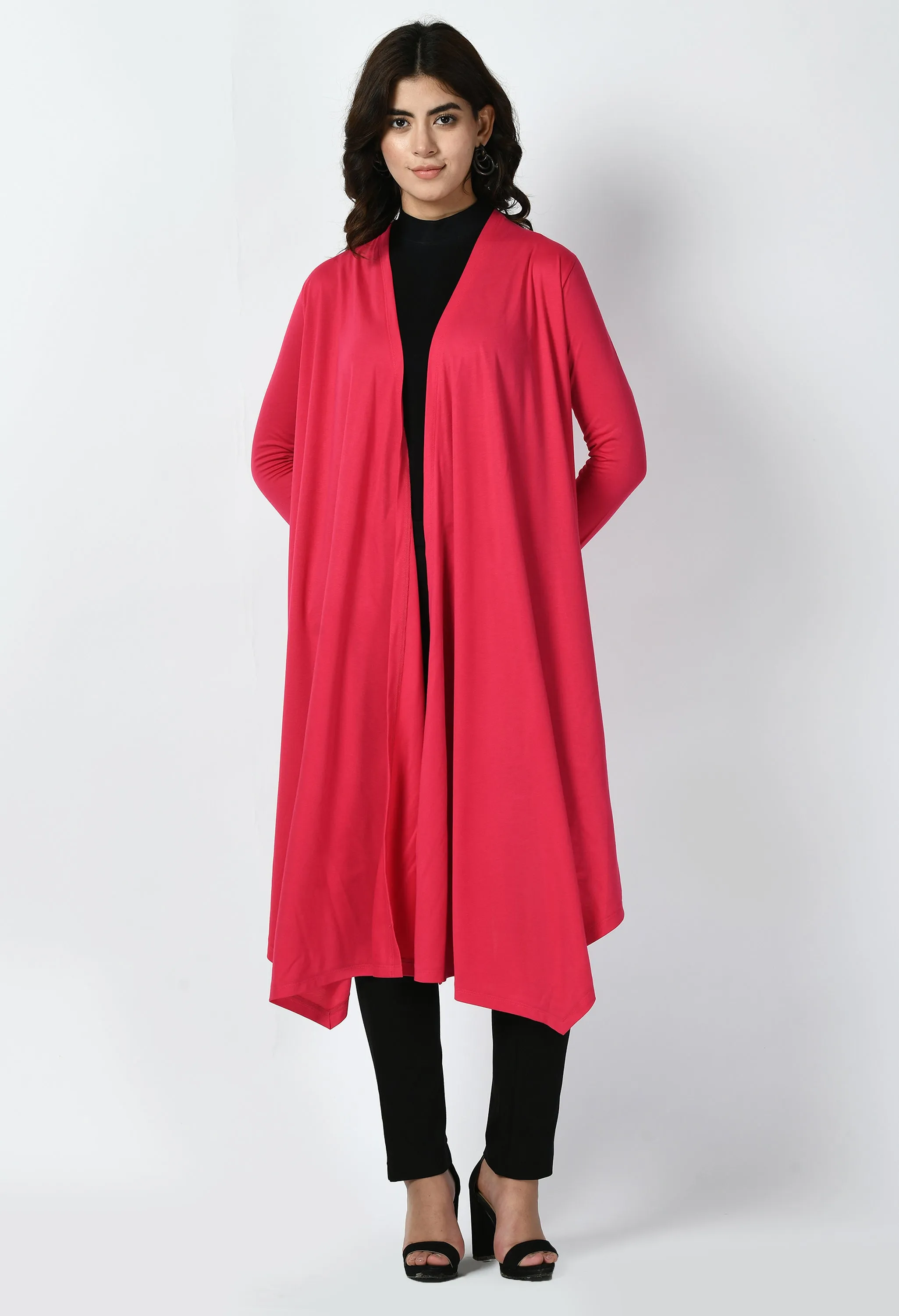 Exude Supreme Longline Shrug (Hot Pink)