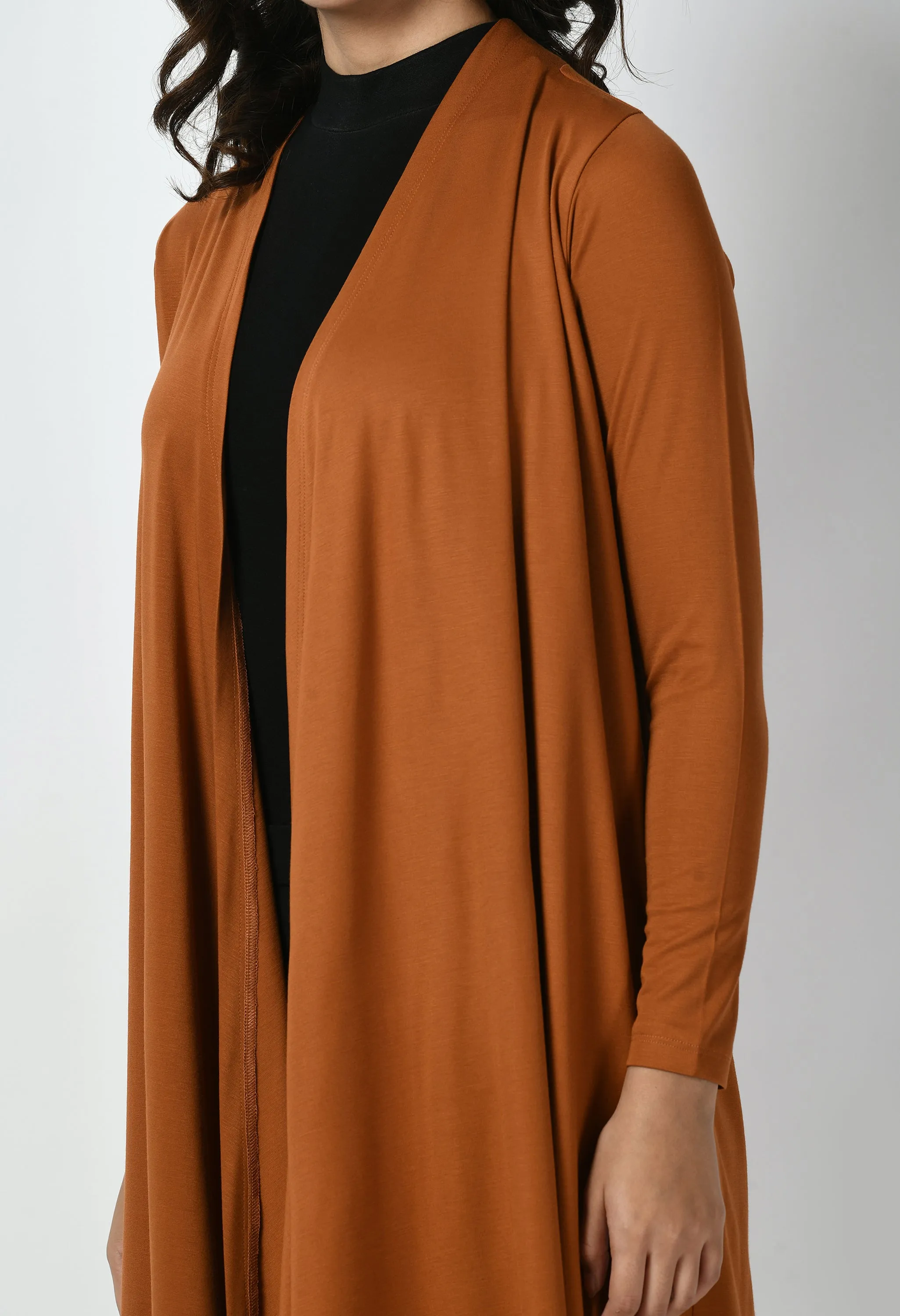 Exude Supreme Longline Shrug (Tan Brown)