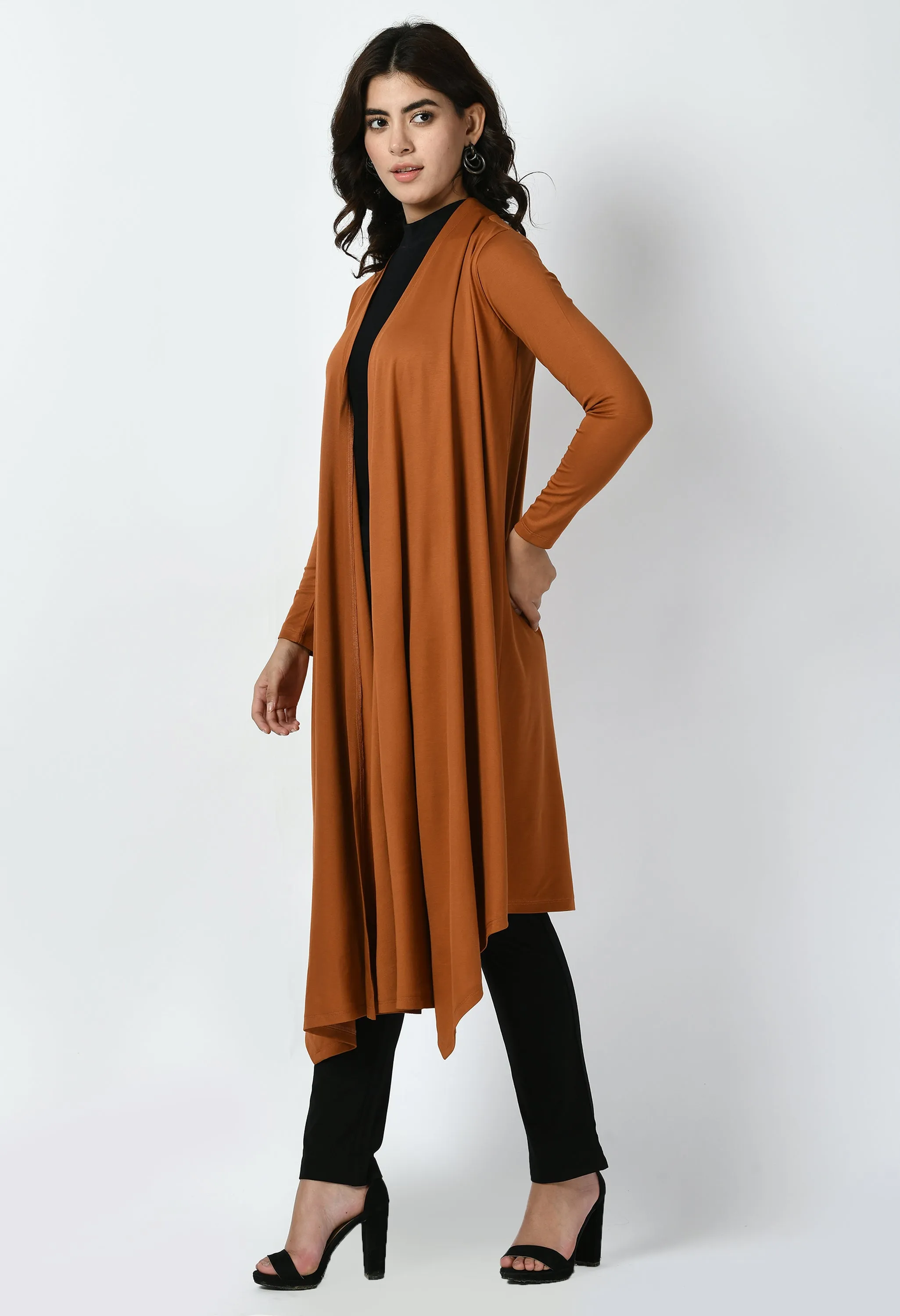 Exude Supreme Longline Shrug (Tan Brown)