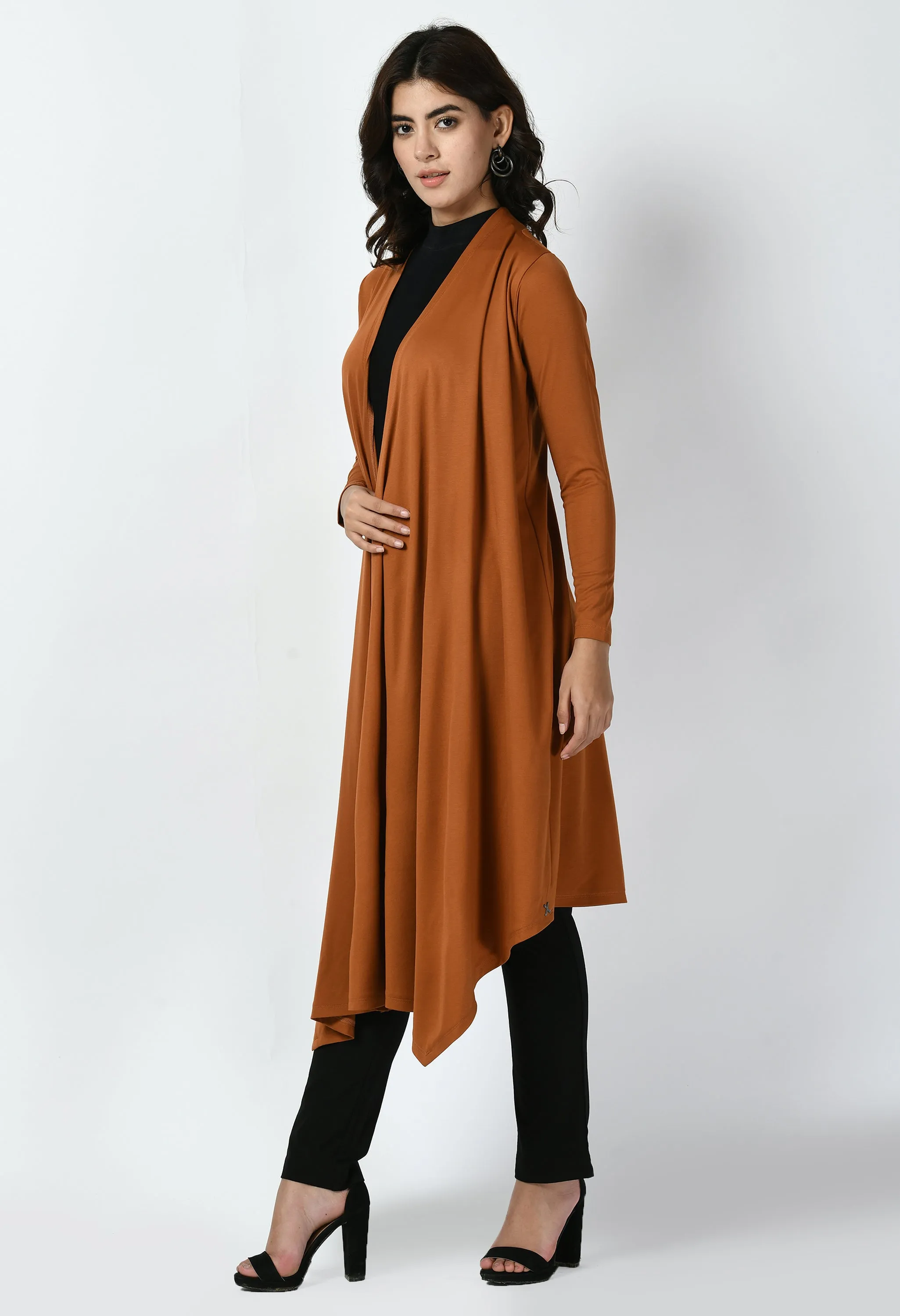 Exude Supreme Longline Shrug (Tan Brown)