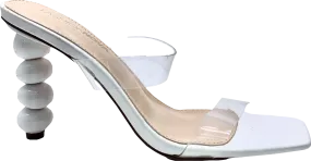 Fashion Nova White Clear Sculptural Heels UK 7 EU 40 👠