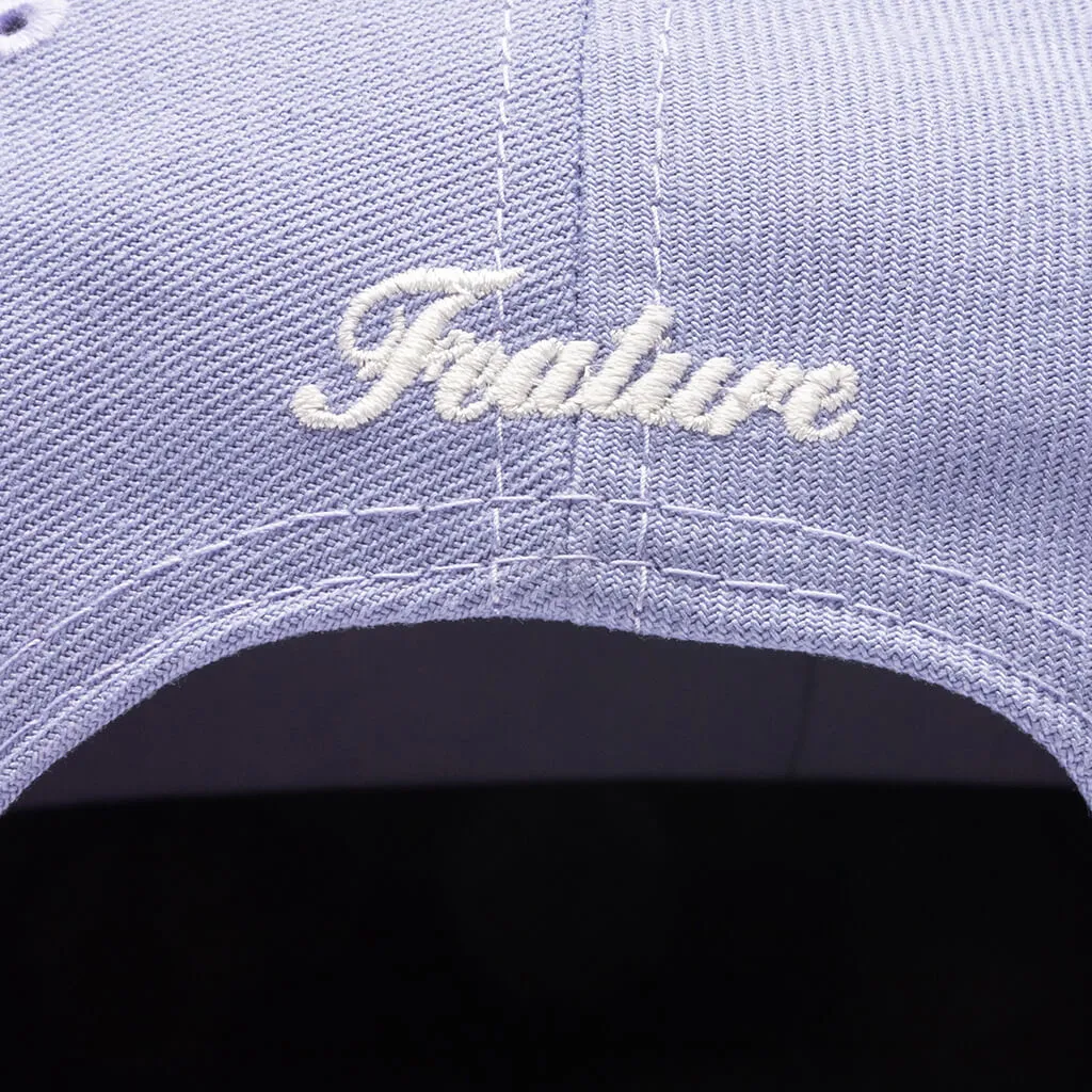 Feature x New Era Old English F Snapback Hat w/ Pin - Lavender/Night Shift Navy