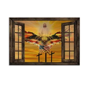 Gearhuman 3D Jesus American Eagle Canvas