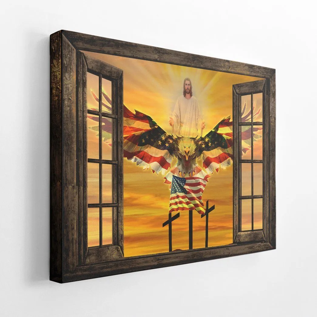 Gearhuman 3D Jesus American Eagle Canvas