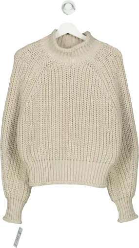 H&M Cream Knitted High Neck Jumper UK M