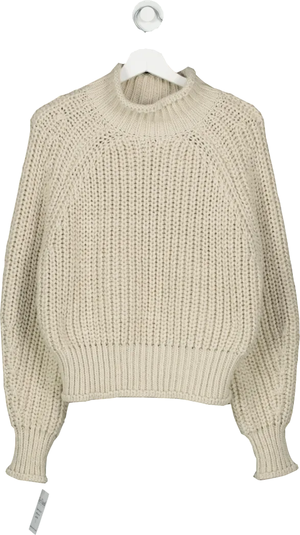 H&M Cream Knitted High Neck Jumper UK M