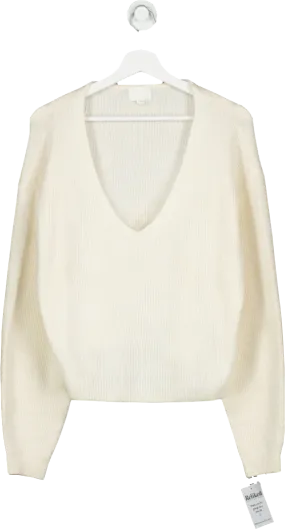 H&M Cream V Neck Jumper UK M