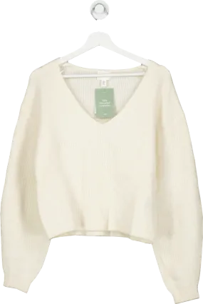 H&M Cream V Neckline Jumper UK M