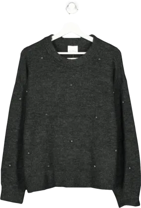 H&M Grey Embellished Jumper UK M