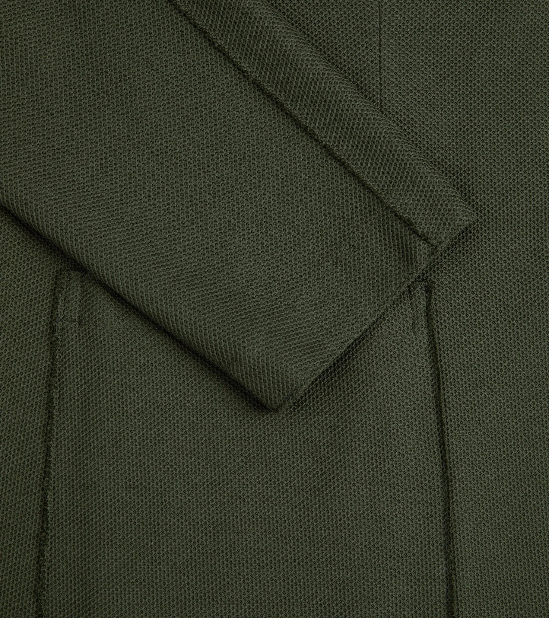 Harris Wharf Loro Piana Honeycomb Cotton Nehru Jacket: Moss Green