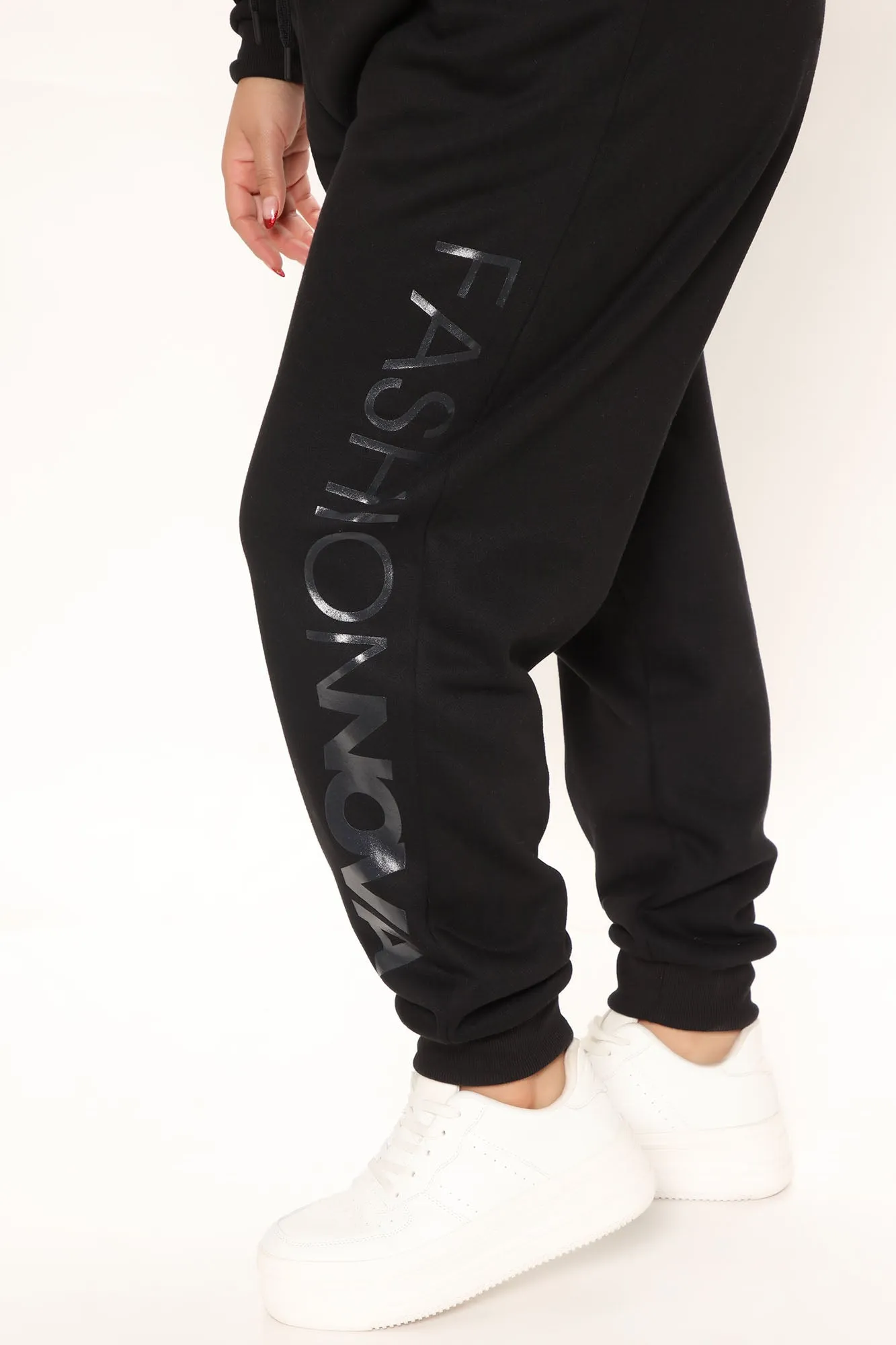 In My Fashion Nova Jogger Set - Black/White