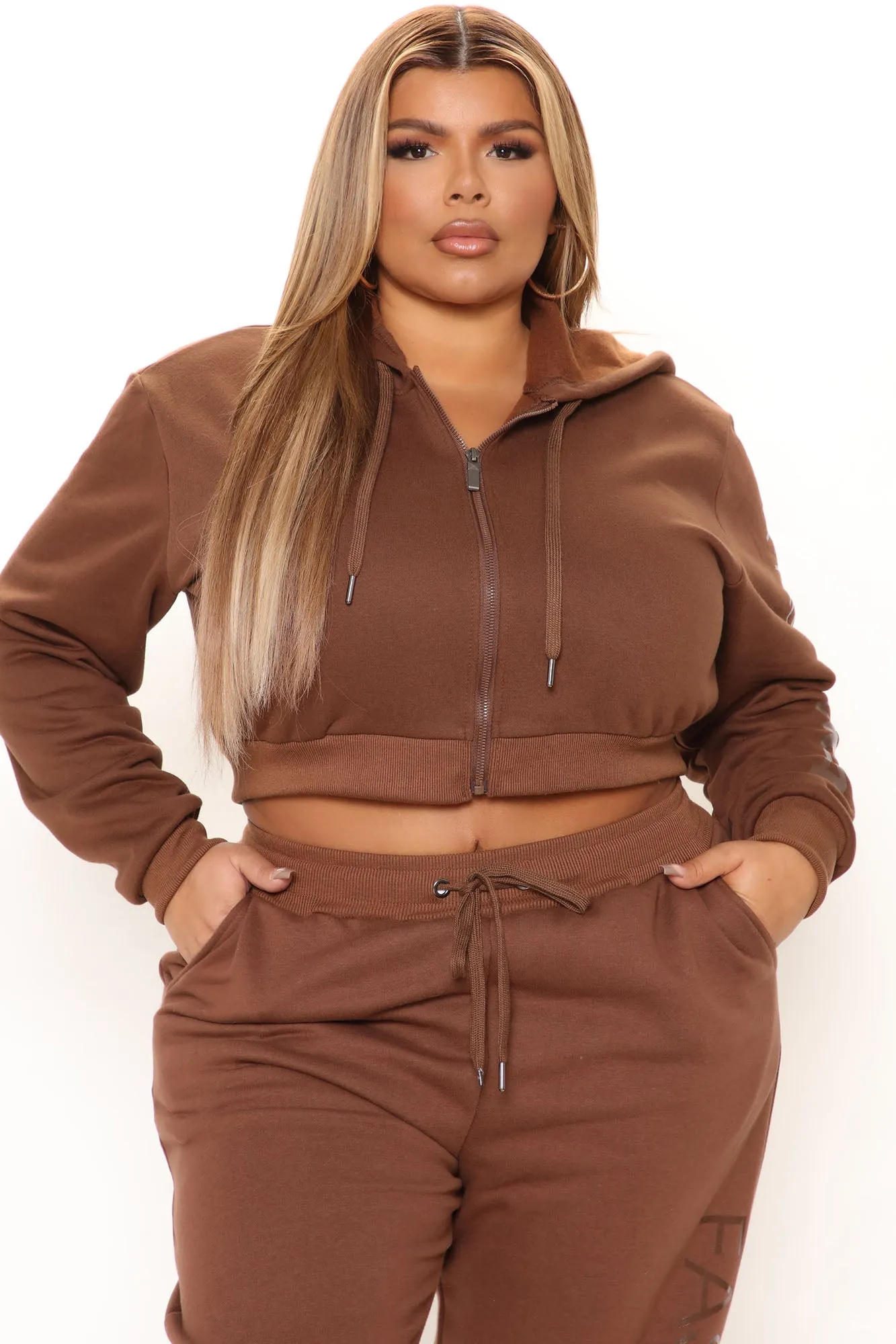 In My Fashion Nova Jogger Set - Brown