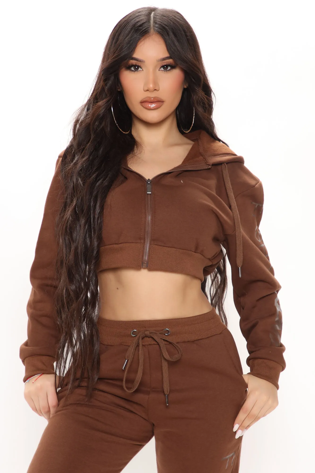 In My Fashion Nova Jogger Set - Brown