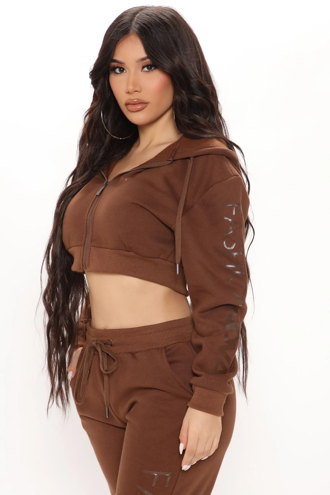 In My Fashion Nova Jogger Set - Brown