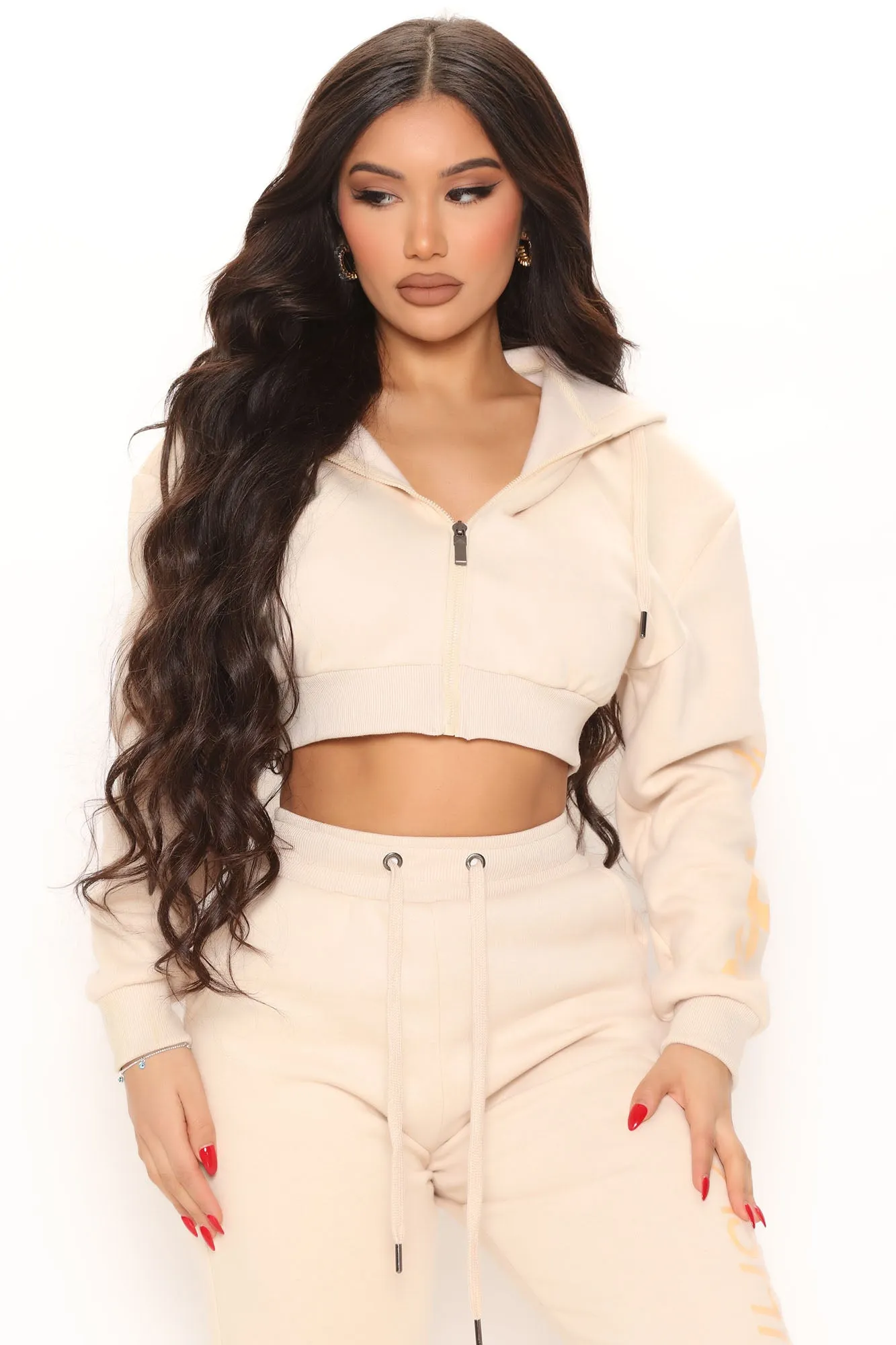 In My Fashion Nova Jogger Set - Cream