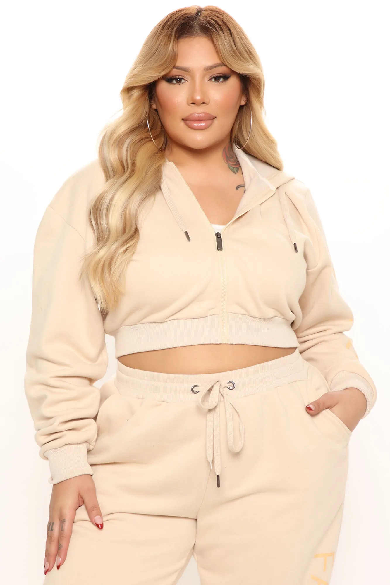 In My Fashion Nova Jogger Set - Cream