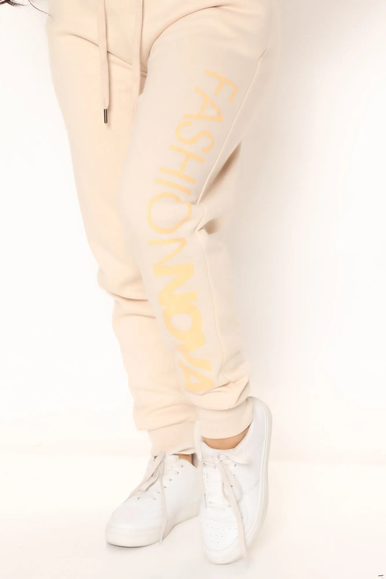 In My Fashion Nova Jogger Set - Cream