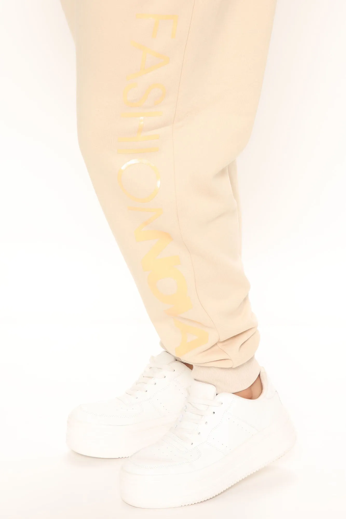 In My Fashion Nova Jogger Set - Cream